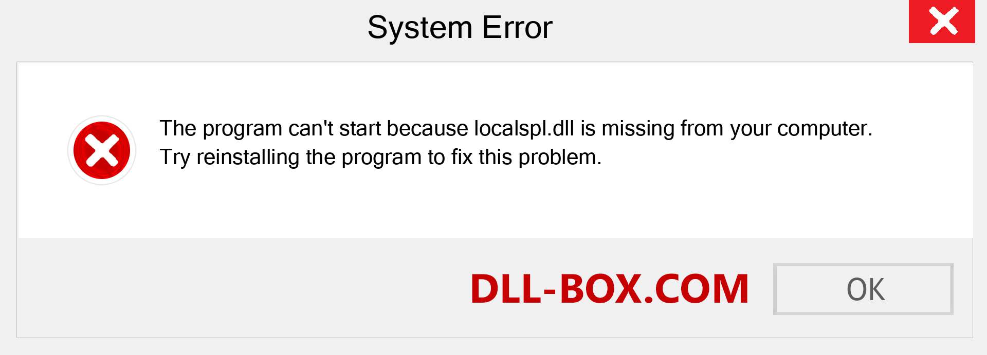  localspl.dll file is missing?. Download for Windows 7, 8, 10 - Fix  localspl dll Missing Error on Windows, photos, images